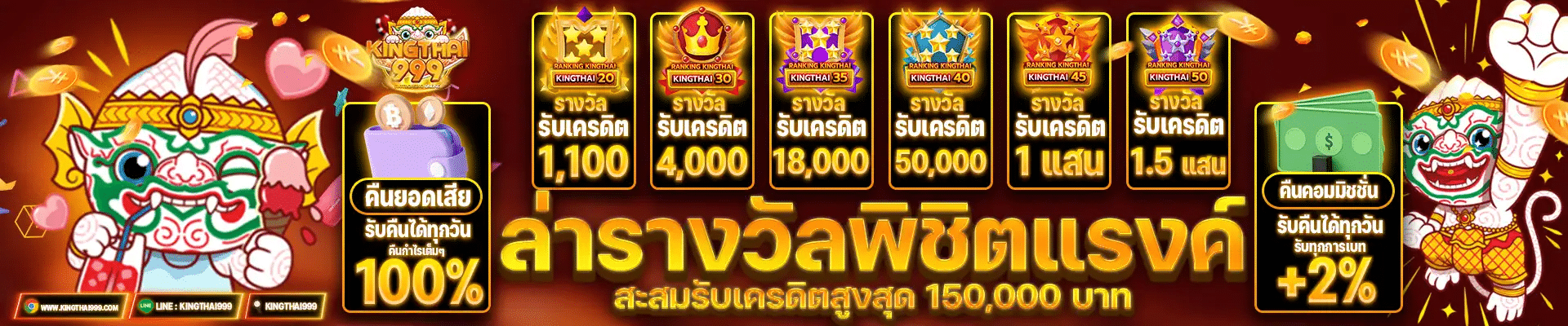 ล่ารางวัลพิชิตแรงค์ สะสมรับเครดิตสูงสุด 150,000 บาท